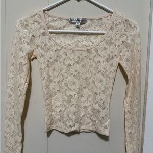 Madden Girl Beige Lace Blouse
